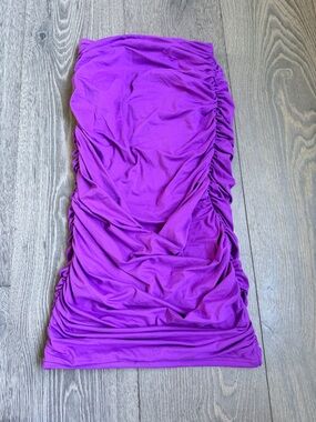 Exotica ExoticAthletica Purple Soft to Touch Ruched Midi Skirt Size Medium